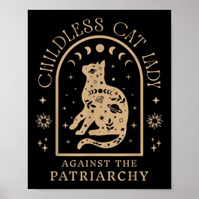 Affiche Dame de chat sans enfant contre le patriarcat Femi (Devant)