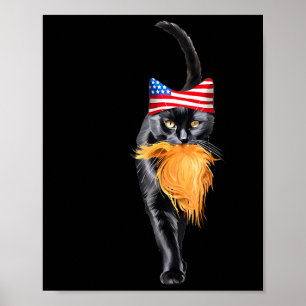 Affiche Dame de chat sans enfant drôle avec la coiffure de