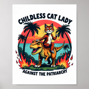 Affiche Dame de chat sans enfants contre le patriarcat Cha