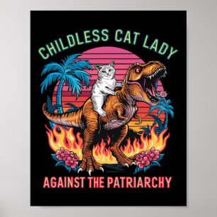 Affiche Dame de chat sans enfants contre le patriarcat Cha