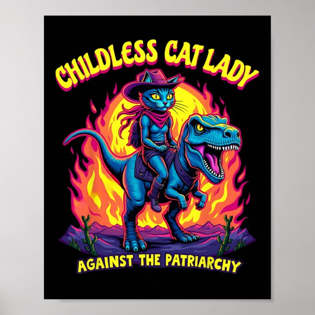 Affiche Dame de chat sans enfants contre le patriarcat Cha (Devant)