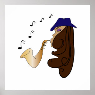 Affiche Dame de Jazz, saxophoniste