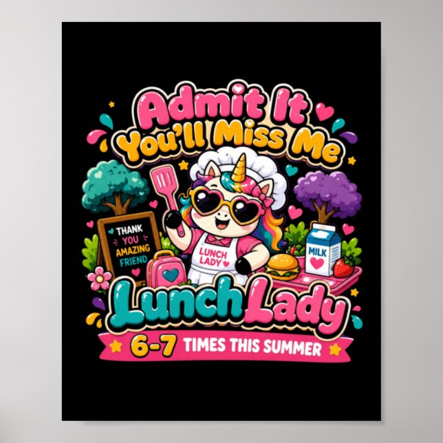 Affiche Dame de la cantine admet que vous allez me manquer (Devant)