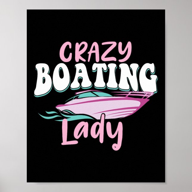 Affiche Dame de la navigation folle - Amoureuse des bateau (Devant)