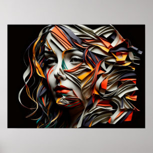 Affiche Dame de papier