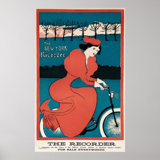 Affiche Dame de vélo (Devant)