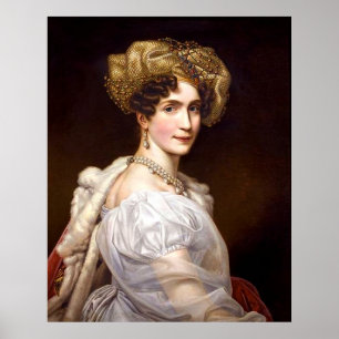 Affiche Dame élégante vintage en perles blanches