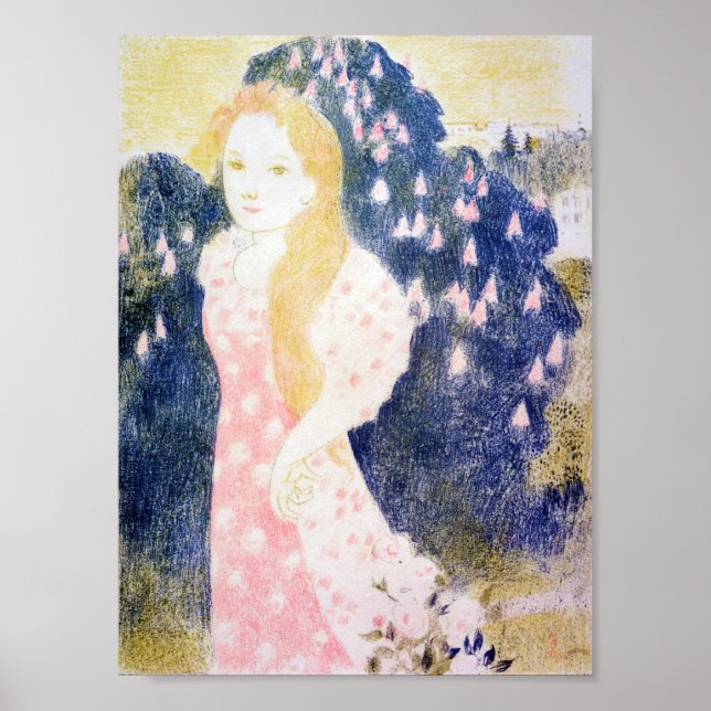 Affiche Dame en Robe rose, Maurice Denis (Devant)