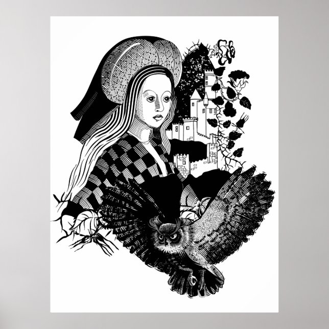 Affiche Dame et hibou (Devant)