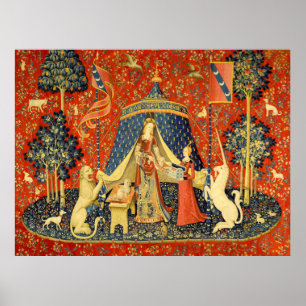 Affiche Dame et licorne Tapisserie médiévale Art