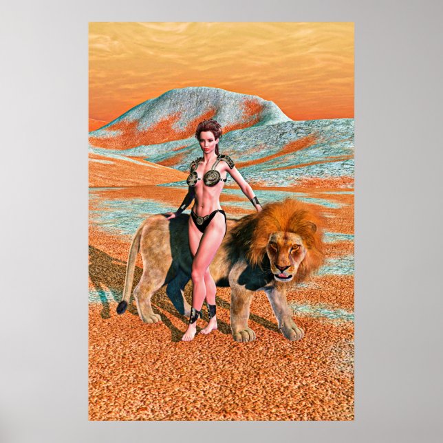 Affiche Dame et Lion (Devant)
