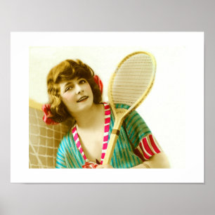 Affiche Dame et tennis
