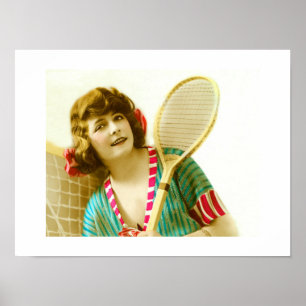 Affiche Dame et tennis