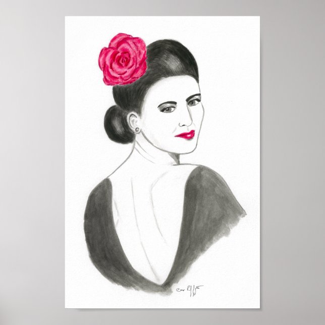 Affiche Dame flamenco (Devant)