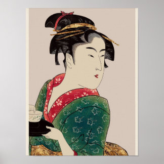 Affiche Dame, japonaise