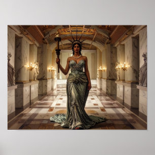 Affiche Dame Liberté Démocratie Liberté Art