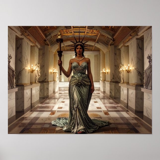 Affiche Dame Liberté Démocratie Liberté Art (Devant)