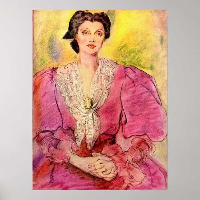 Affiche dame rose (Devant)