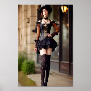 Affiche Dame Steampunk