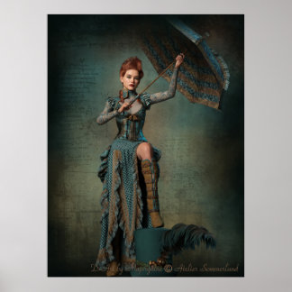 Affiche Dame Steampunk