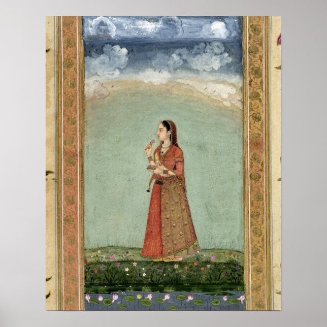 Affiche Dame tenant un bol de roses, de la Petite Vie (Devant)