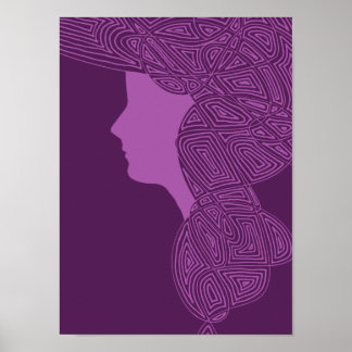 Affiche Dame violette