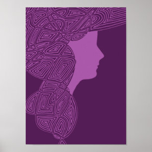 Affiche Dame violette
