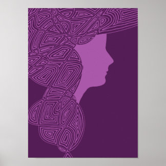 Affiche Dame violette