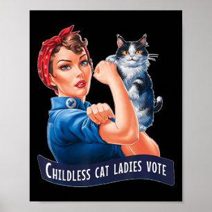 Affiche Dames de chats sans enfants votent Rosie 