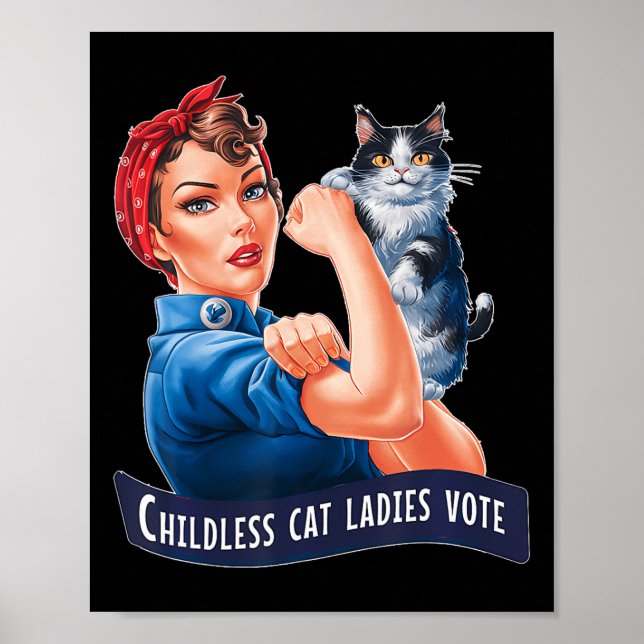 Affiche Dames de chats sans enfants votent Rosie  (Devant)