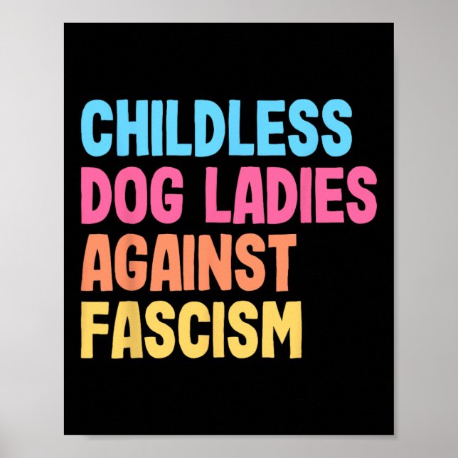 Affiche Dames de chiens contre le fascisme Kamala Harris (Devant)