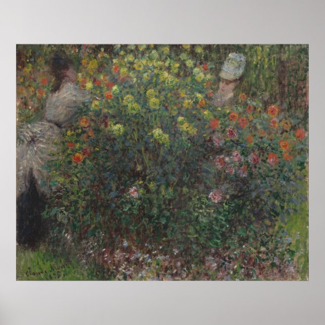Affiche Dames en Fleurs Monet 1875 (Devant)