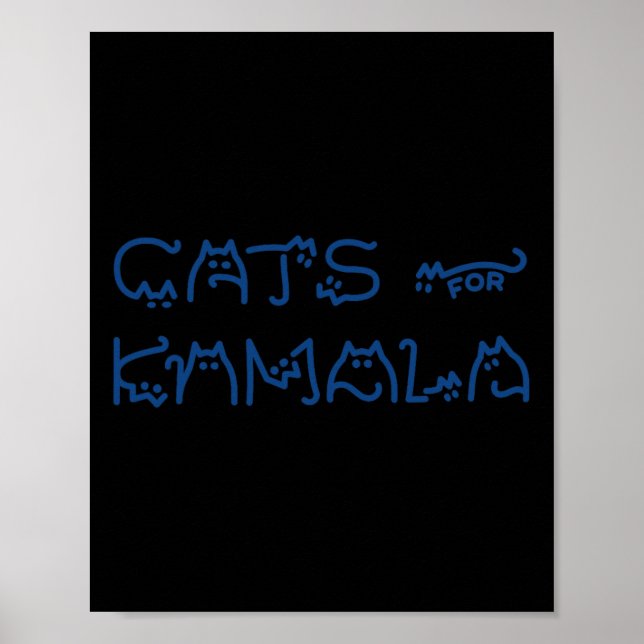 Affiche Dames Kamala Typographie Chat Alphabet Cute Sim (Devant)