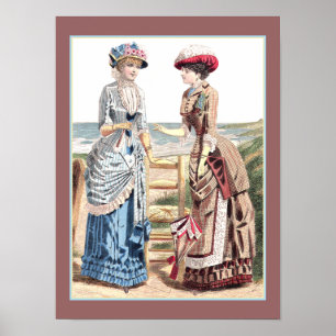 Affiche Dames victoriennes à la vieille copie de mode de