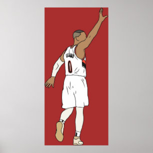 Affiche Damian Lillard Waves Goodbye