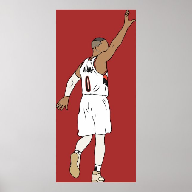 Affiche Damian Lillard Waves Goodbye (Devant)