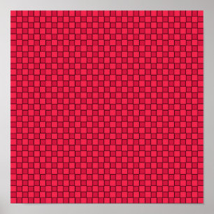 Affiche Damier Rouge Noir