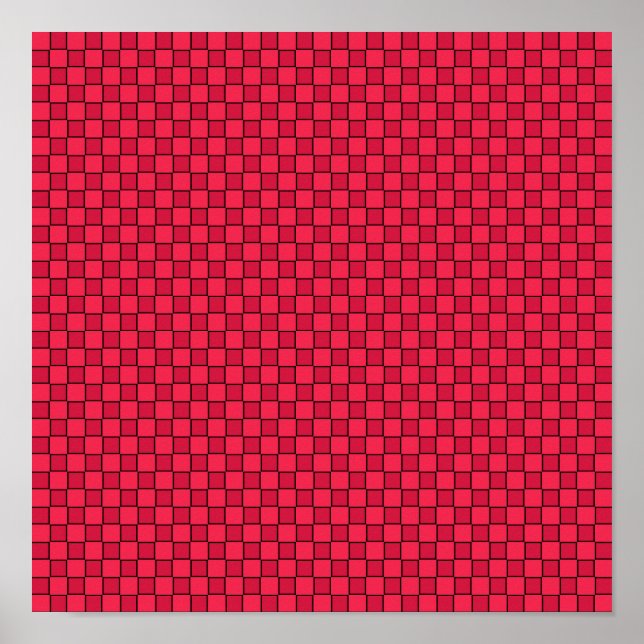 Affiche Damier Rouge Noir (Devant)