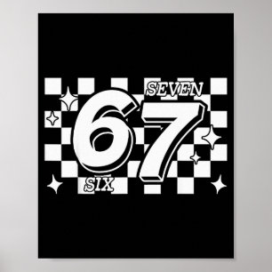 Affiche Damier Six Sept 6 7 Mème Argot Gen Alpha