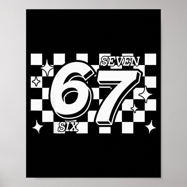 Affiche Damier Six Sept 6 7 Mème Argot Gen Alpha  (Devant)