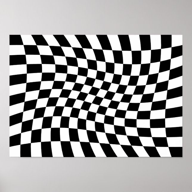 Affiche Damier tordu abstrait (Devant)