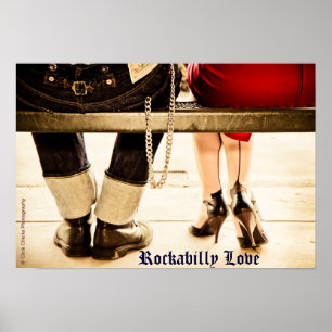Affiche d'amour de rockabilly