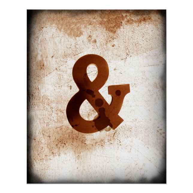 affiche d'ampersand à sepia style chic et défraîch (Devant)