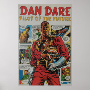 Affiche Dan Dare rétro bande dessinée art