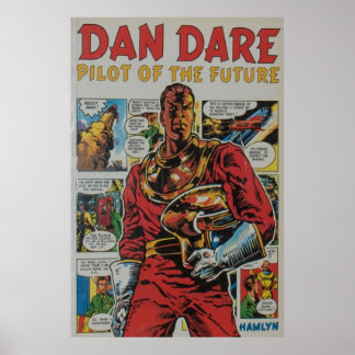 Affiche Dan Dare rétro bande dessinée art