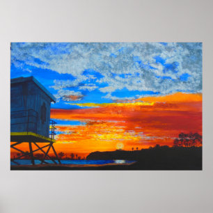 Affiche Dana point de l'aube peinture