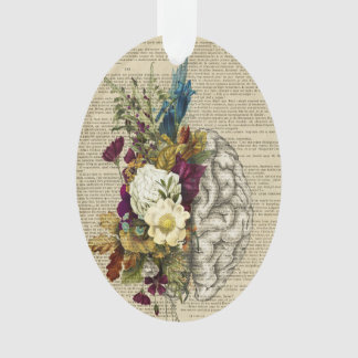 affiche d'anatomie du cerveau floral médical