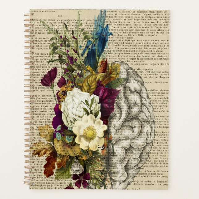 affiche d'anatomie du cerveau floral médical (Devant)