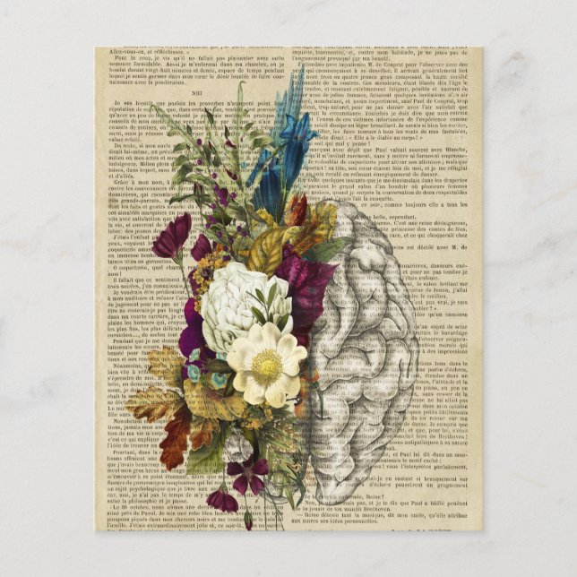 affiche d'anatomie du cerveau floral médical (Devant)
