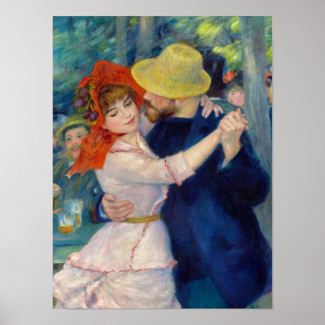 Affiche Dance at Bougival, Couple by Pierre-Auguste Renoir (Devant)